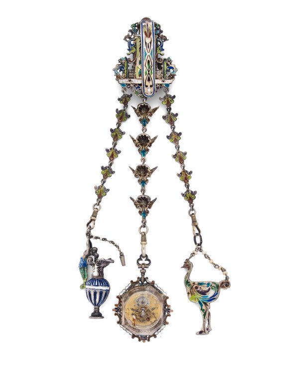 Austrian silver gilt, rock crystal watch with chatelaine Circa 1780 Austrian silver gilt, rock crystal watch with chatelaine Circa 1780