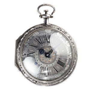 German silver hour repeating verge with alarm Circa 1740