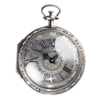 German silver hour repeating verge with alarm Circa 1740
