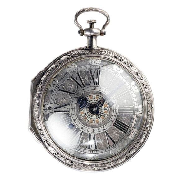 German silver hour repeating verge with alarm Circa 1740