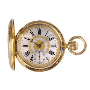 German Glashuette hunting case pocket watch Circa 1872