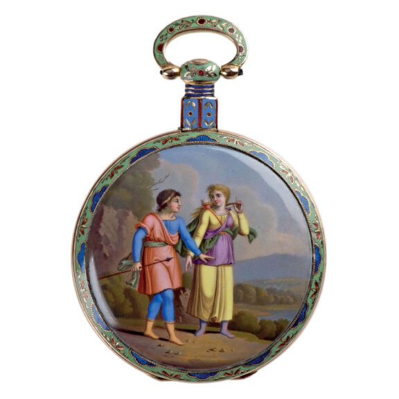 Swiss gold enamel watch for the Chinese market Circa 1820