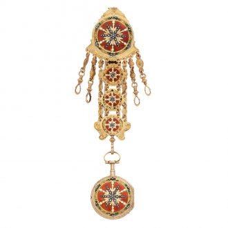 French quarter repeating verge watch with chatelaine Circa 1780