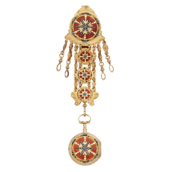 French quarter repeating verge watch with chatelaine Circa 1780