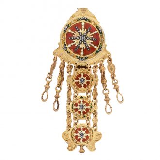 French quarter repeating verge watch with chatelaine Circa 1780
