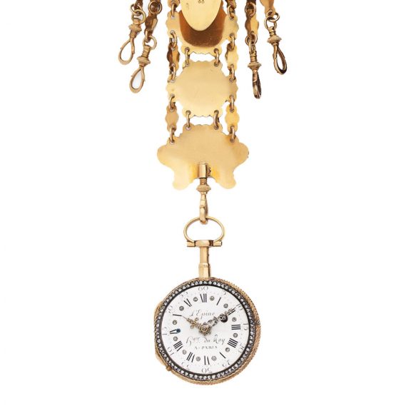French quarter repeating verge watch with chatelaine Circa 1780 French quarter repeating verge watch with chatelaine Circa 1780