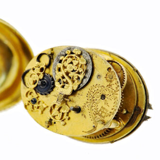 Dutch firegilt oval, single handed pendant watch Circa 1600