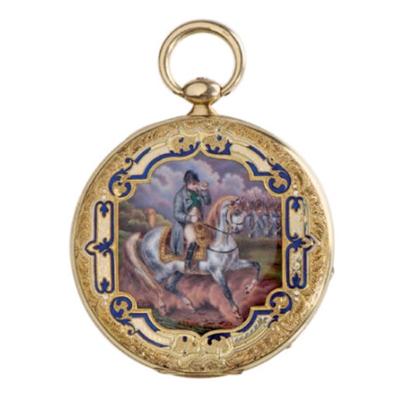 Swiss ultra thin gold enamel pocket watch Circa 1830