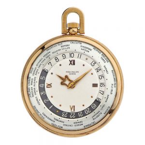 Swiss rose gold Geneva world time pocket watch Circa 1960