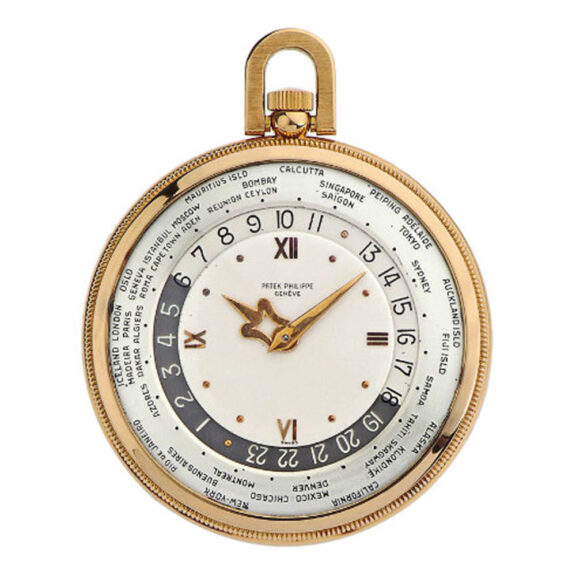 Swiss rose gold Geneva world time pocket watch Circa 1960