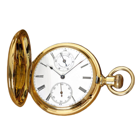 German gold lever with 30h power reserve indicator Circa 1880