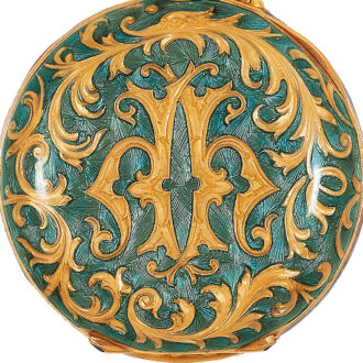 Swiss gold and enamel keyless lady's pendant watch Circa 1900