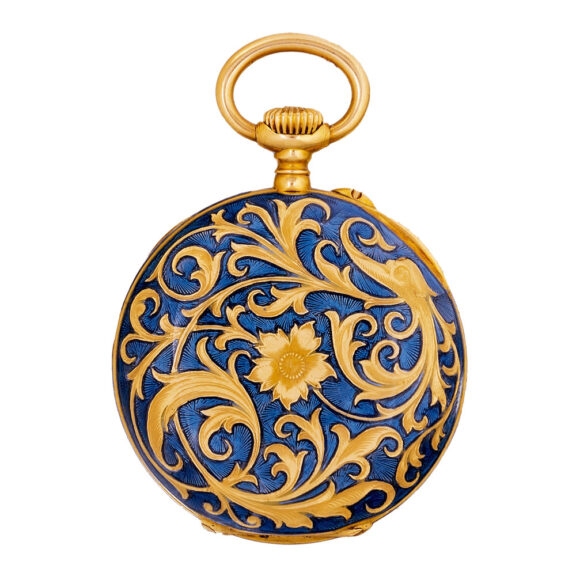 Swiss gold and enamel keyless lady's pendant watch Circa 1900