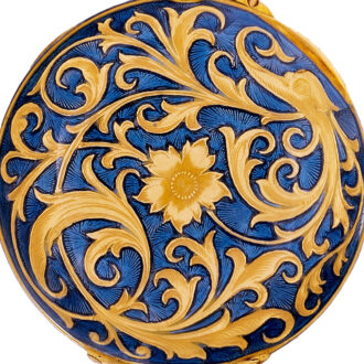 Swiss gold and enamel keyless lady's pendant watch Circa 1900