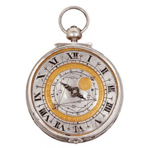 Austrian silver watch with moon phases and alarm Circa 1650