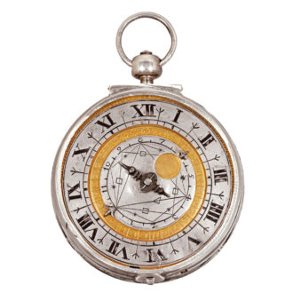 Austrian silver watch with moon phases and alarm Circa 1650
