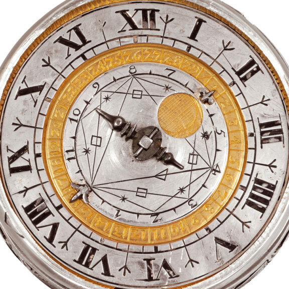 Austrian silver watch with moon phases and alarm Circa 1650 Austrian silver watch with moon phases and alarm Circa 1650