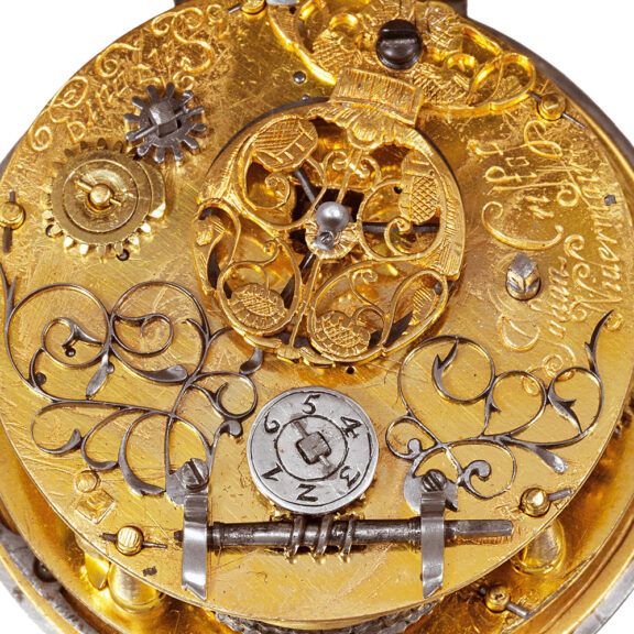 Austrian silver watch with moon phases and alarm Circa 1650 Austrian silver watch with moon phases and alarm Circa 1650
