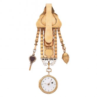 Rare French 20 carat gold verge with chatelaine Circa 1750 Rare French 20 carat gold verge with chatelaine Circa 1750