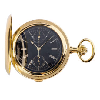 German 18k gold hunting cased lever chronograph Circa 1908