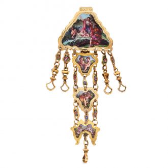 Rare French 20K gold verge with matching chatelaine Circa 1750
