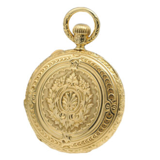 Rare German gold watch with floral ornaments Circa 1875