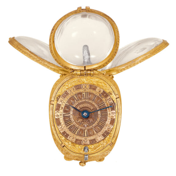 Swiss silver gilt watch in the shape of a tulip Circa 1640/1730