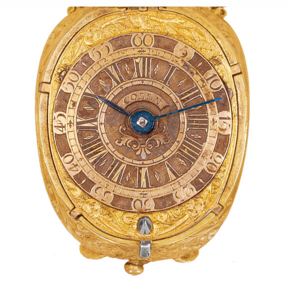 Swiss silver gilt watch in the shape of a tulip Circa 1640/1730 Swiss silver gilt watch in the shape of a tulip Circa 1640/1730