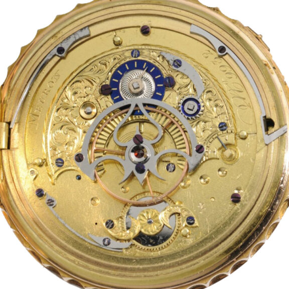 Swiss gold quarter repeating verge pocket watch Circa 1800 Swiss gold quarter repeating verge pocket watch Circa 1800