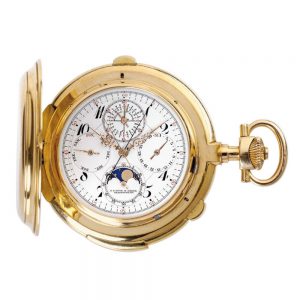 Swiss gold astronomical minute repeating chronograph Circa 1920