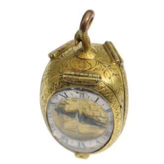 Swiss gilt verge watch in form of a tulip bud Circa 1650 Swiss gilt verge watch in form of a tulip bud Circa 1650