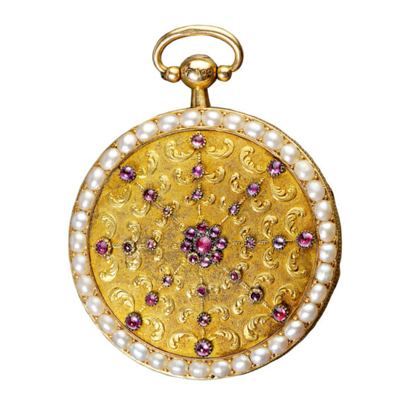 French fine gold, enamel and pearl set watch Circa 1800