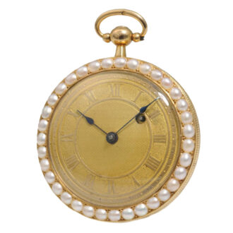French fine gold, enamel and pearl set watch Circa 1800