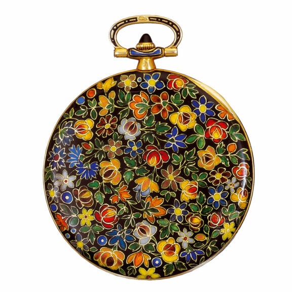 Fine Swiss gold and enamel open faced watch Circa 1920