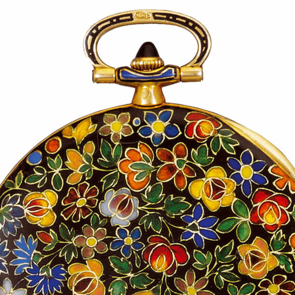 Fine Swiss gold and enamel open faced watch Circa 1920 Fine Swiss gold and enamel open faced watch Circa 1920