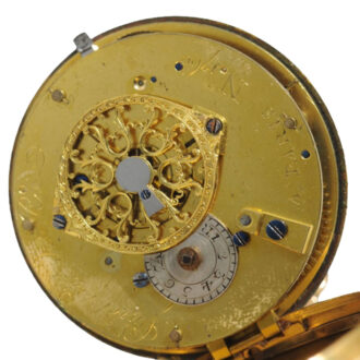 French verge in gold and enamel case Circa 1785