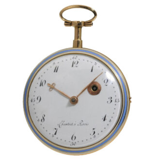 Charming French gold/enamel open faced watch Circa 1790