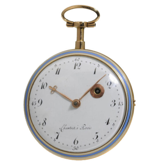 Charming French gold/enamel open faced watch Circa 1790 Charming French gold/enamel open faced watch Circa 1790