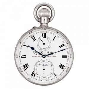 Swiss silver lever deck watch with power reserve Circa 1915