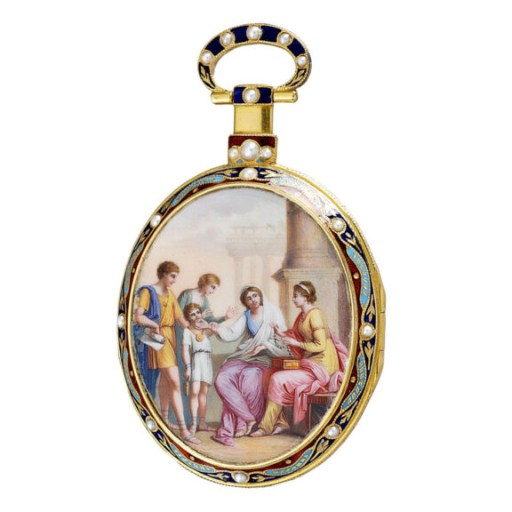 English oval gold centre seconds duplex watch Circa 1790