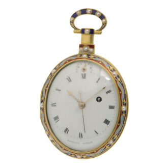 English oval gold centre seconds duplex watch Circa 1790
