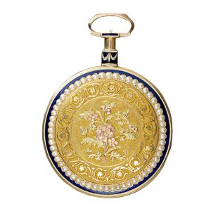 English gold, enamel and pearl set watch Circa 1815