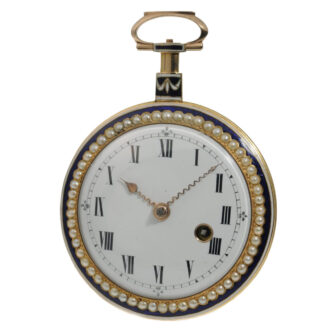 English gold, enamel and pearl set watch Circa 1815