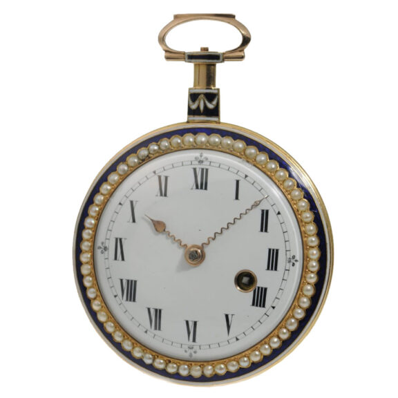 English gold, enamel and pearl set watch Circa 1815 English gold, enamel and pearl set watch Circa 1815