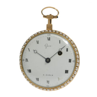 Exquisite French gold, enamel, pearl set watch Circa 1780
