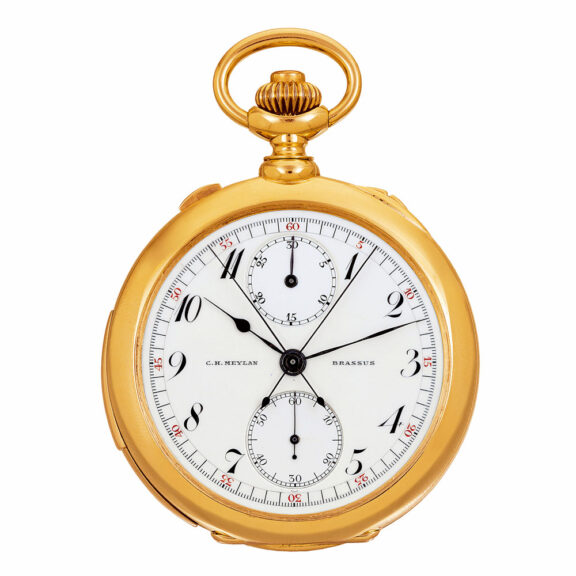 Swiss gold minute repeating split seconds chronograph Circa 1915