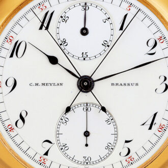 Swiss gold minute repeating split seconds chronograph Circa 1915