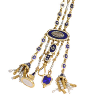 English gold, enamel watch with huge diamond Circa 1800