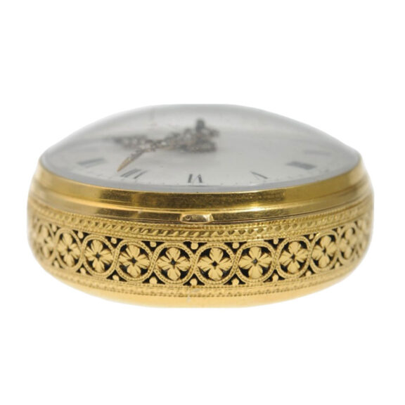 English gold, enamel watch with huge diamond Circa 1800 English gold, enamel watch with huge diamond Circa 1800