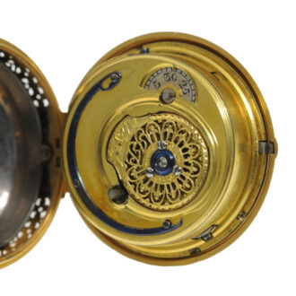 English gold, enamel watch with huge diamond Circa 1800